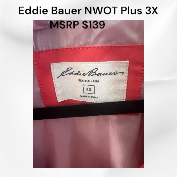 Eddie Bauer Coral Spring Trench NWOT Plus Size 3X - Picture 4 of 7